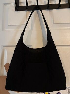 Black Vera Bradley Quilted Shoulder Bag with Front Pocket